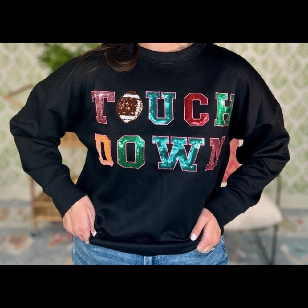 NWT touchdown sequin sweatshirt S